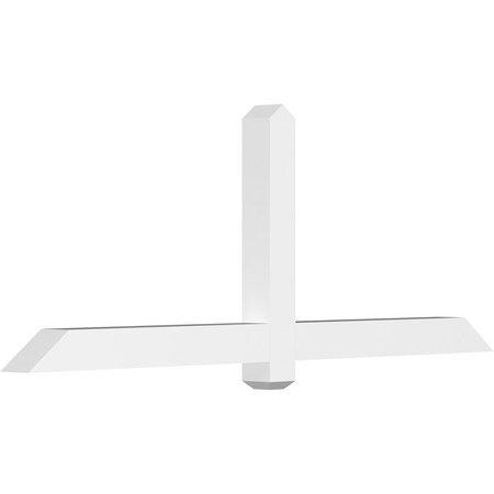 Ekena Millwork Eugene Architectural Grade PVC Gable Bracket, 72"W x 27"H x 4"D x 4"F, 9/12 Pitch GBP072X27X0404EUG00